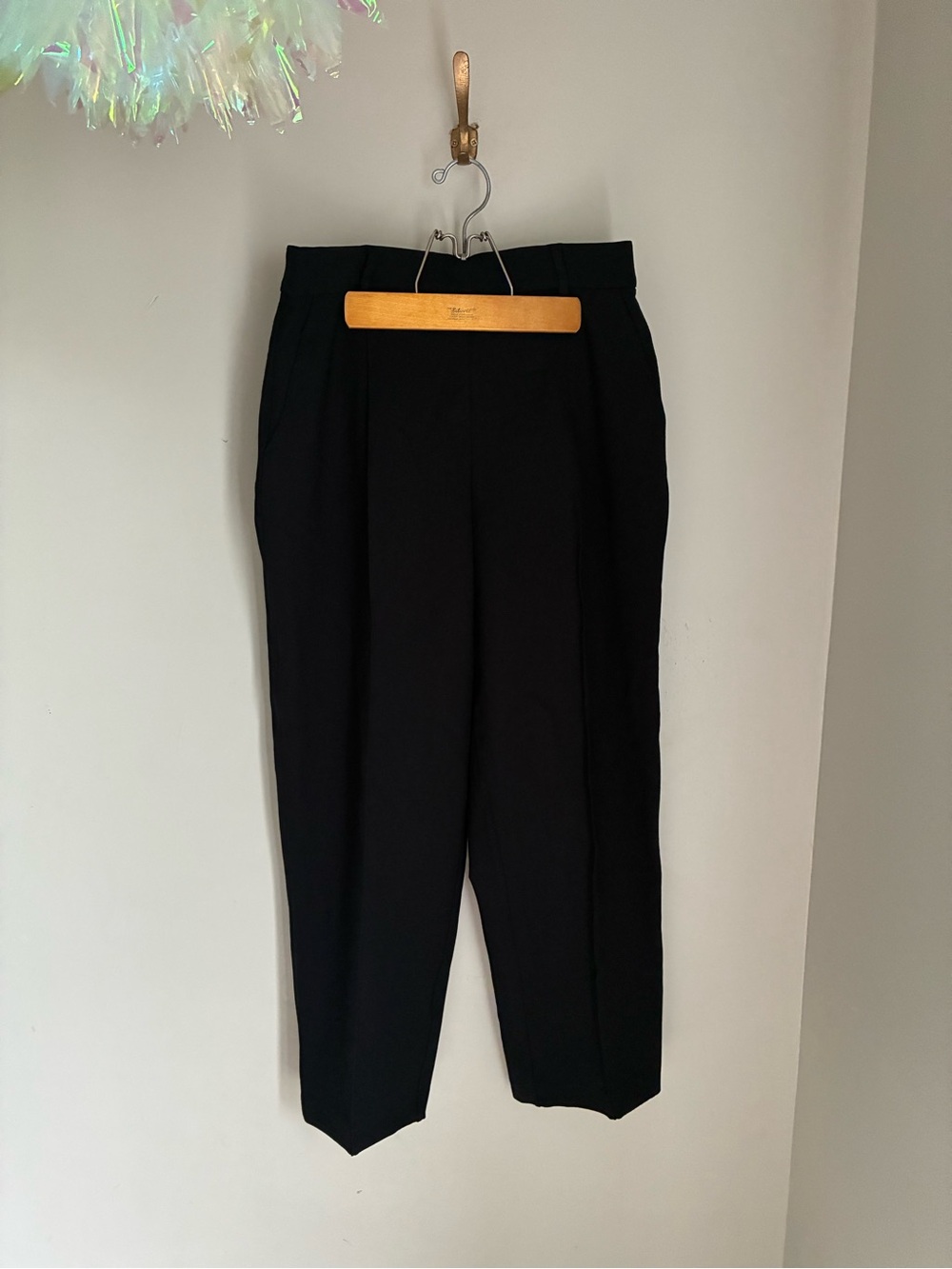 Spanx Black‎ Pleated Wide Leg Pants Size Large